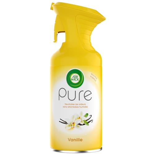 Airwick Desodorisant Maison Aérosol 250 ml - Parfum Vanille Pur et Durée de Vie Exceptionnelle - Lot de 10 Unités