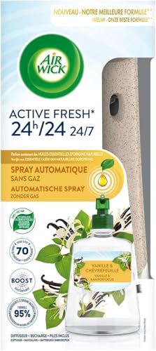 Air Wick Active Fresh - Diffuseur automatique en spray + recharge vanille et chèvrefeuille 228 ml pour maison en besoin 