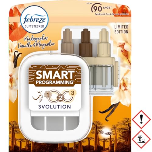 Febreze 3Volution Kit de démarrage 3 parfums alternés (20 ml) - Diffuseur de parfum frais pour éliminer les odeurs en ma