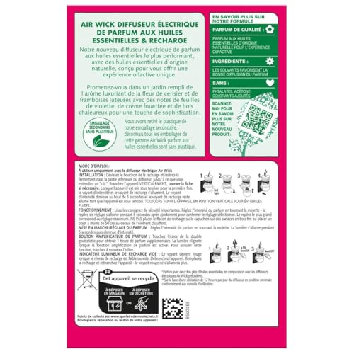Air Wick Diffuseur Electrique Populaire + Odorat Doux & naturel Fruity & Floral Usager Familial + Intérieur Maison + Pui