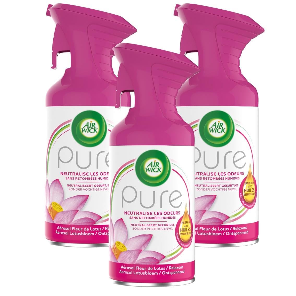 Air Wick - Désodorisants - Parfum Fleur de Lotus - Usage quotidien - Idéal pour la maison - Parfum relaxant - 250 ml - M