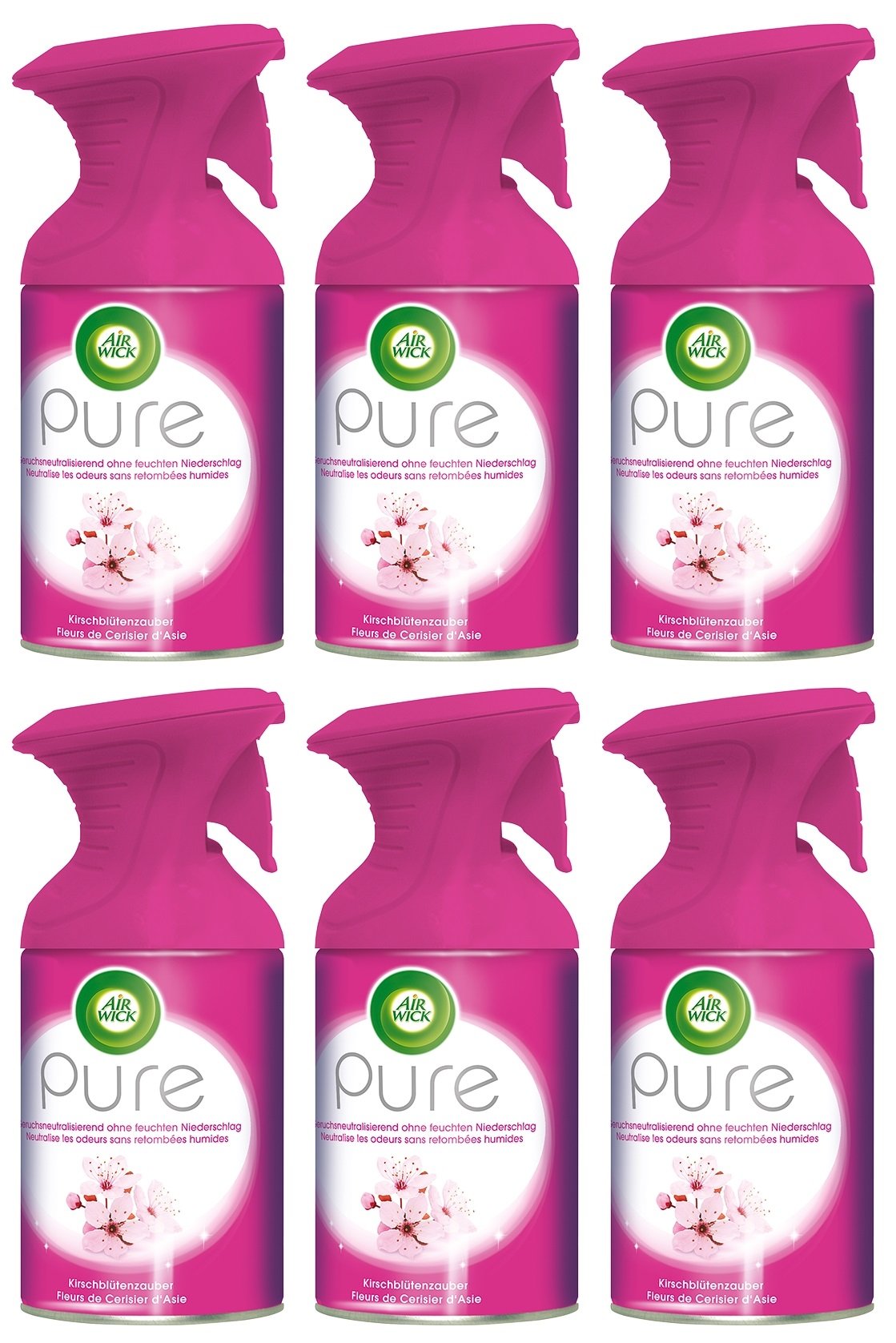 Air Wick Premium Spray Pure Cerisiers magique pour la maison - Parfum intense - Idéal pour appartements et maisons - 250