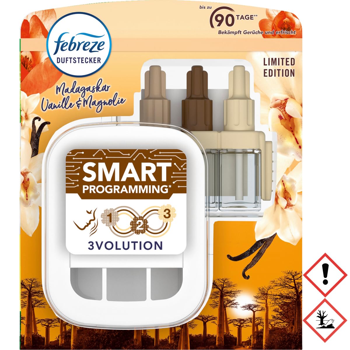 Febreze 3Volution Kit de démarrage 3 parfums alternés (20 ml) - Diffuseur de parfum frais pour éliminer les odeurs en ma