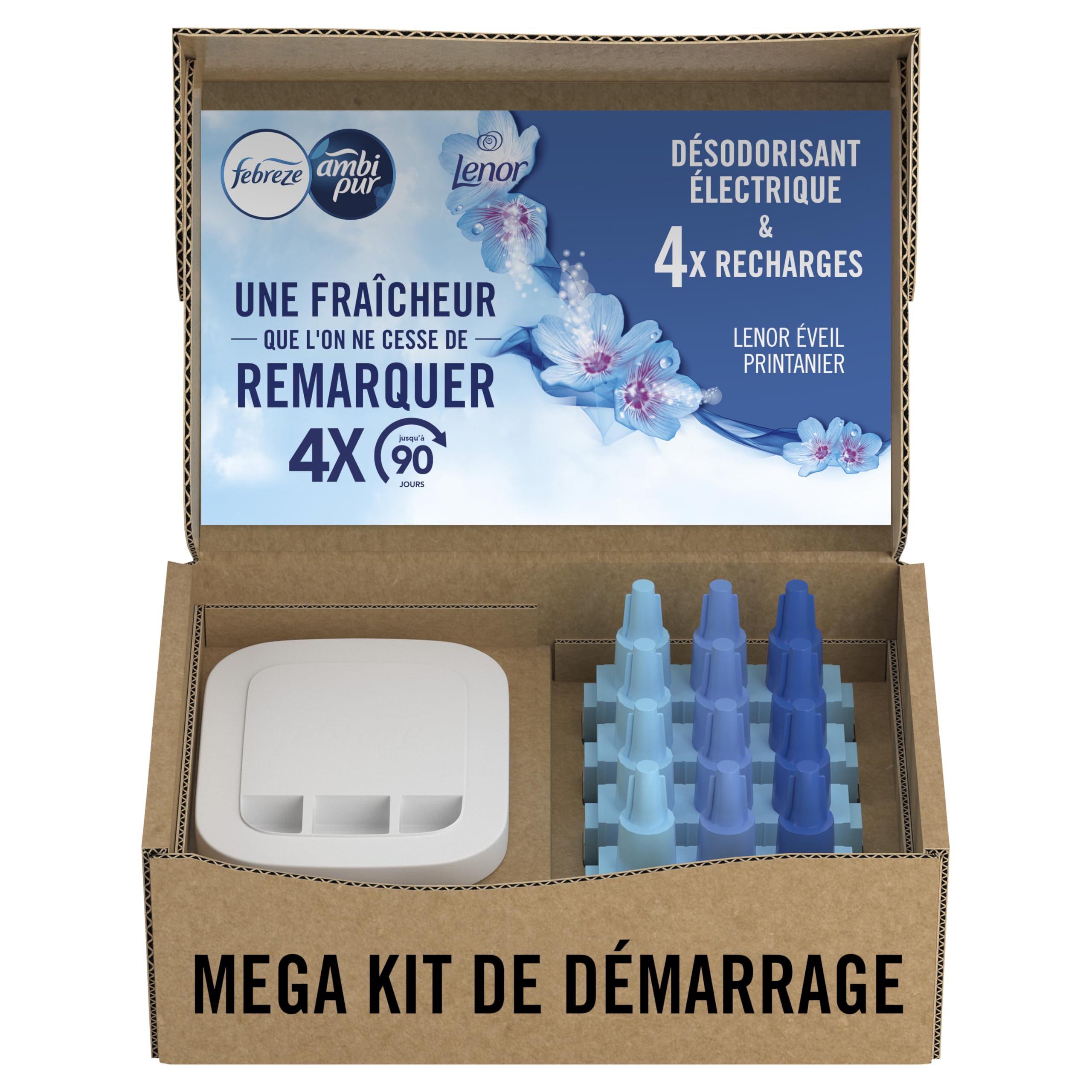 Febreze 3Volution Éveil Printanier Désodorisant Électrique Programmation Intelligente 3 Parfums En Alternance Odorless 4